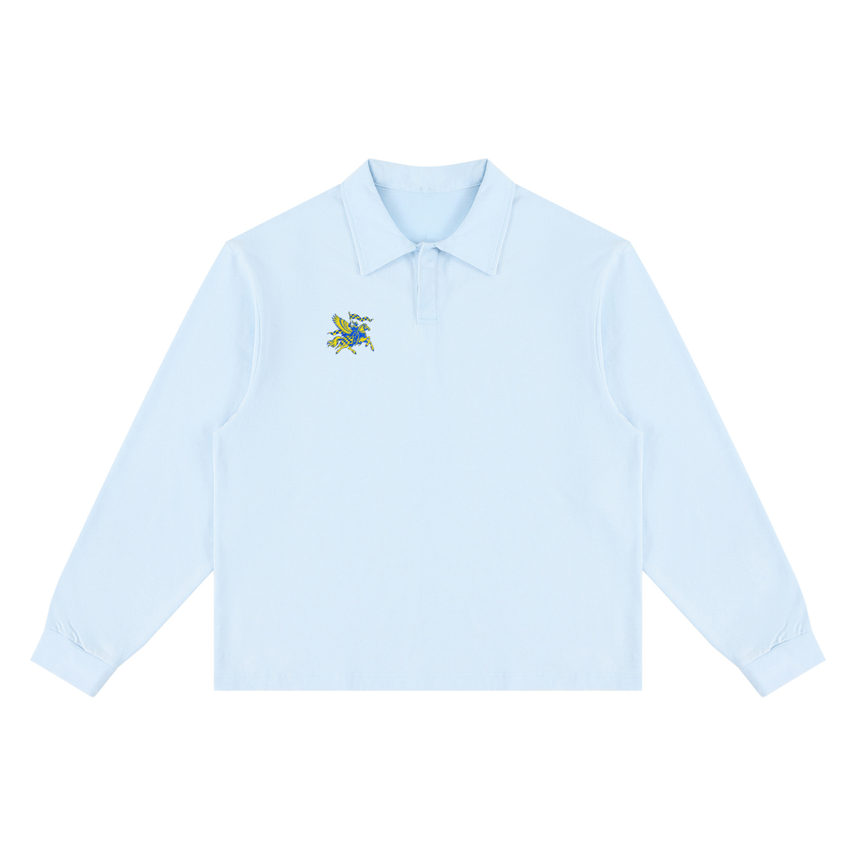Unisex Loose Long Sleeve Polo Shirt