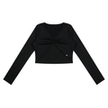 Women's Ruched Long Sleeve Crop T-Shirt