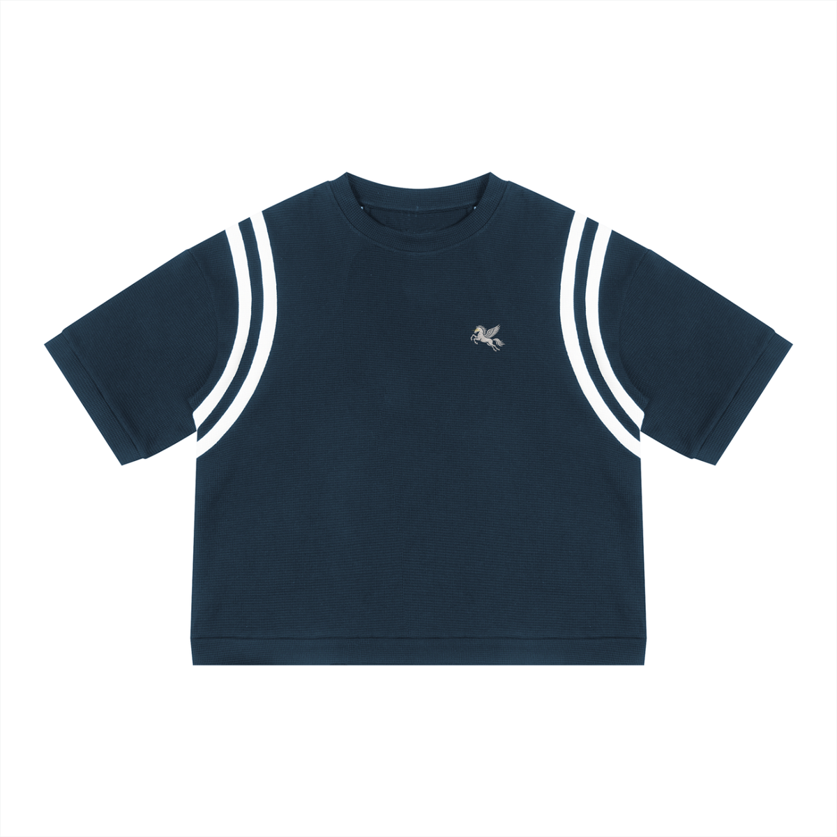 Unisex Color Block Waffle Boxy T-Shirt