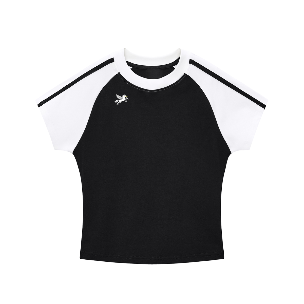 Contrast Stripes Bodycon Raglan  Sleeve T-Shirt