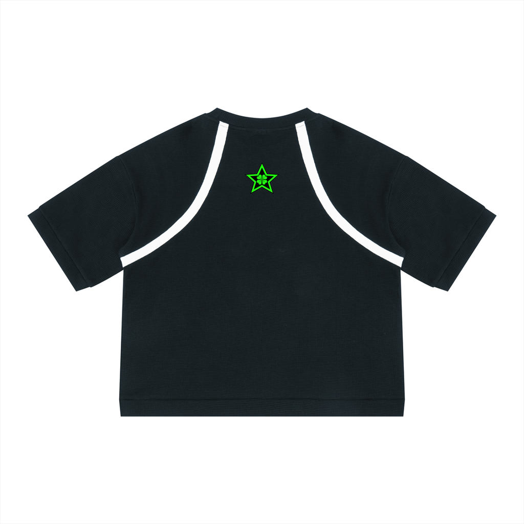 Unisex Color Block Waffle Boxy T-Shirt