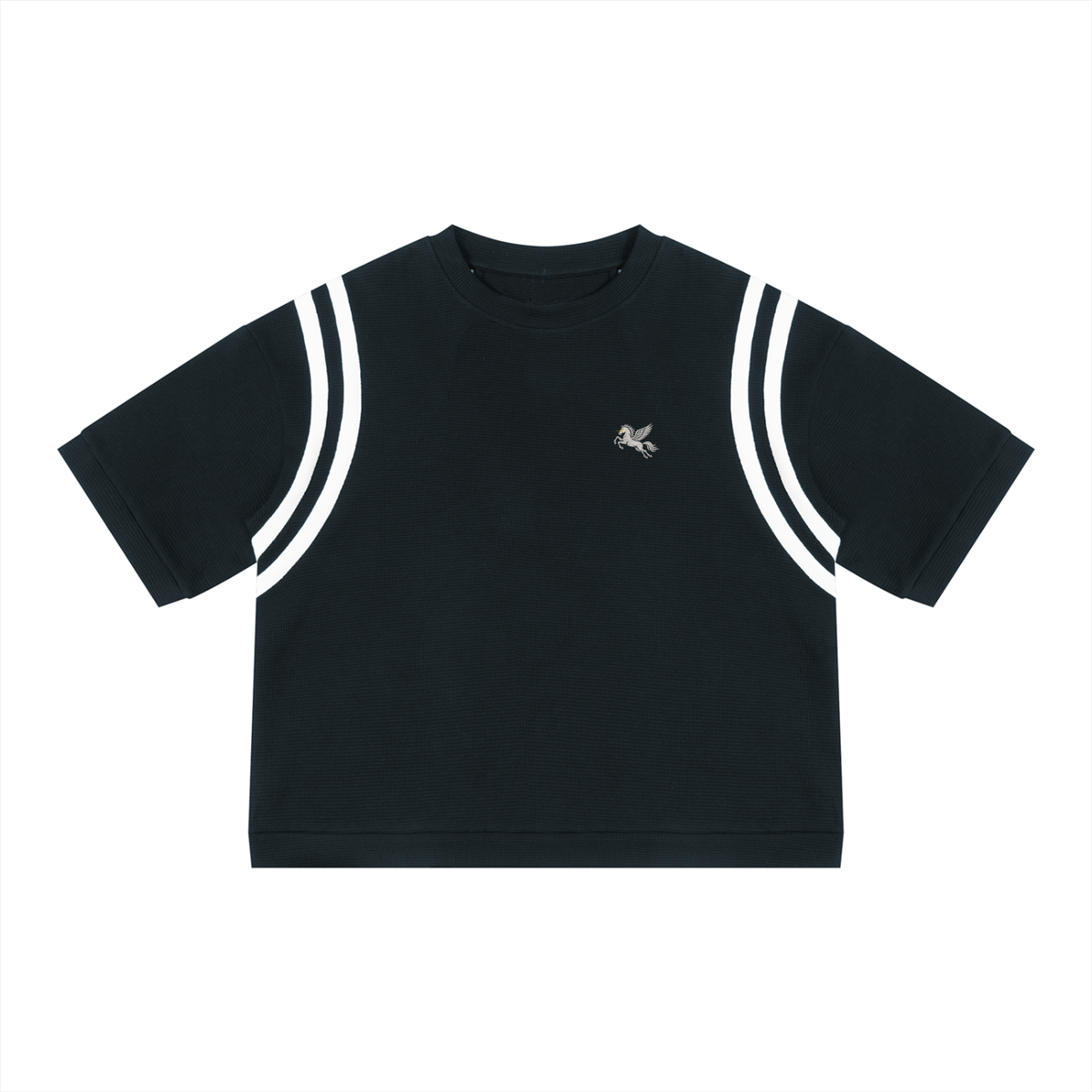 Unisex Color Block Waffle Boxy T-Shirt