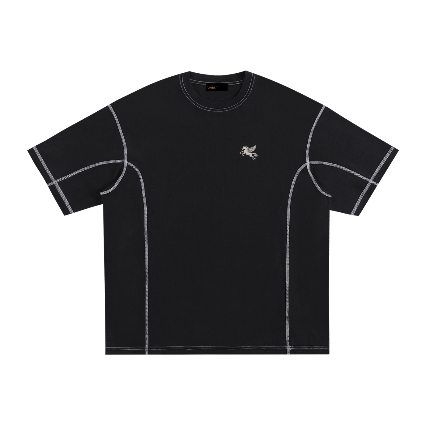 Streetwear Contrast-Stitched Cotton T-Shirt